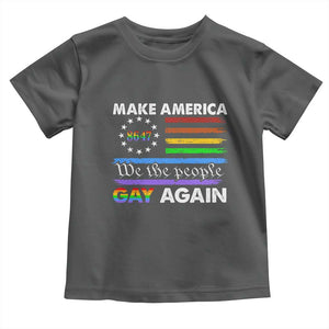 Funny Make America Gay Again 8647 Toddler T Shirt Rainbow Betsy Ross Flag TS11 Dark Heather Print Your Wear