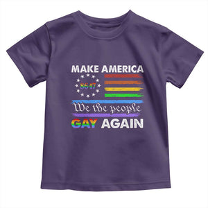 Funny Make America Gay Again 8647 Toddler T Shirt Rainbow Betsy Ross Flag TS11 Purple Print Your Wear