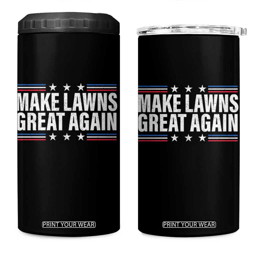 Funny Make Lawns Great Again 4 in 1 Can Cooler Tumbler Lawn Mower Dad Gardener TS11 One Size: 16 oz Black Print Your Wear