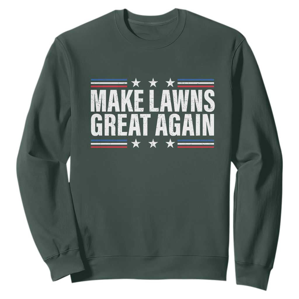 Funny Make Lawns Great Again Sweatshirt Lawn Mower Dad Gardener TS11 Dark Forest Green Print Your Wear