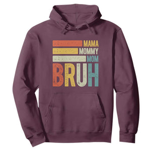 Funny Mama Mommy Mom Bruh Hoodie Mother's Day Vintage Stripes TS11 Maroon Print Your Wear