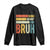 Funny Mama Mommy Mom Bruh Long Sleeve Shirt Mother's Day Vintage Stripes TS11 Black Print Your Wear