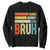 Funny Mama Mommy Mom Bruh Sweatshirt Mother's Day Vintage Stripes TS11 Black Print Your Wear