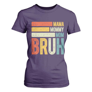 Funny Mama Mommy Mom Bruh T Shirt For Women Mother's Day Vintage Stripes TS11 Purple Print Your Wear