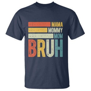 Funny Mama Mommy Mom Bruh T Shirt Mother's Day Vintage Stripes TS11 Navy Print Your Wear