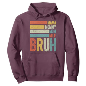Funny Mama Mommy Mom Milf Bruh Hoodie Mother's Day Vintage Stripes TS11 Maroon Print Your Wear