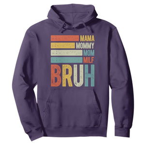 Funny Mama Mommy Mom Milf Bruh Hoodie Mother's Day Vintage Stripes TS11 Purple Print Your Wear