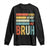 Funny Mama Mommy Mom Milf Bruh Long Sleeve Shirt Mother's Day Vintage Stripes TS11 Black Print Your Wear