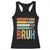 Funny Mama Mommy Mom Milf Bruh Racerback Tank Top Mother's Day Vintage Stripes TS11 Black Print Your Wear