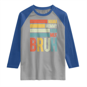 Funny Mama Mommy Mom Milf Bruh Raglan Shirt Mother's Day Vintage Stripes TS11 Sport Gray Royal Print Your Wear