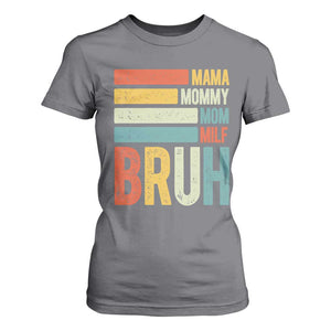 Funny Mama Mommy Mom Milf Bruh T Shirt For Women Mother's Day Vintage Stripes TS11 Charcoal Print Your Wear