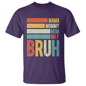 Funny Mama Mommy Mom Milf Bruh T Shirt Mother's Day Vintage Stripes TS11 Purple Print Your Wear