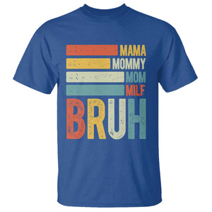 Funny Mama Mommy Mom Milf Bruh T Shirt Mother's Day Vintage Stripes TS11 Royal Blue Print Your Wear