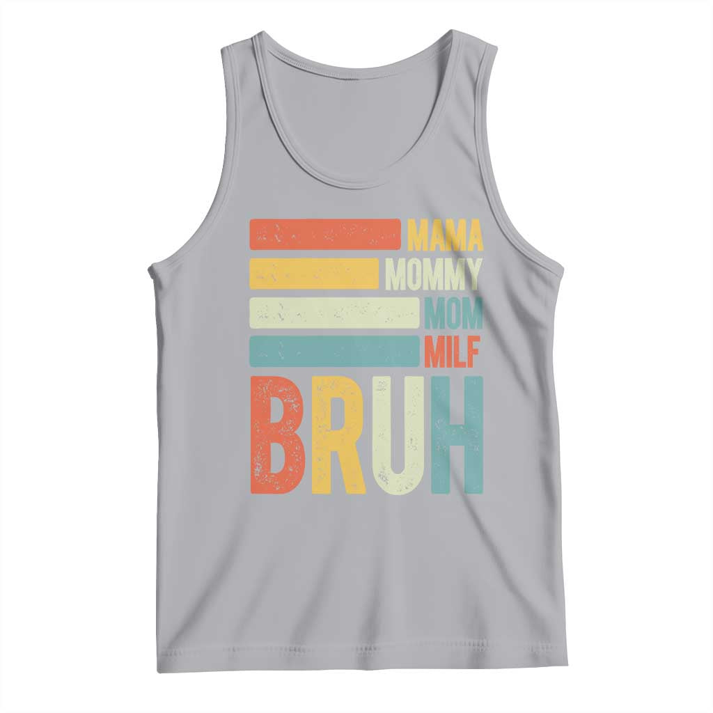 Funny Mama Mommy Mom Milf Bruh Tank Top Mother's Day Vintage Stripes TS11 Athletic Heather Print Your Wear