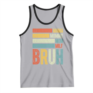 Funny Mama Mommy Mom Milf Bruh Tank Top Mother's Day Vintage Stripes TS11 Athletic Heather Black Print Your Wear