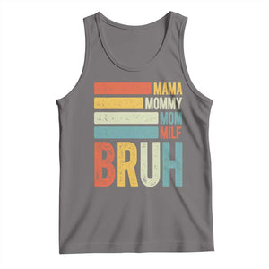 Funny Mama Mommy Mom Milf Bruh Tank Top Mother's Day Vintage Stripes TS11 Deep Heather Print Your Wear
