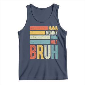 Funny Mama Mommy Mom Milf Bruh Tank Top Mother's Day Vintage Stripes TS11 Navy Print Your Wear