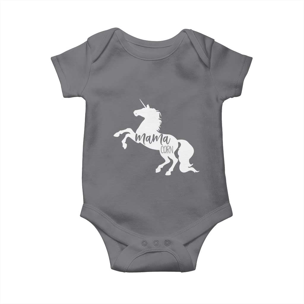 Funny Mama Unicorn Baby Onesie Mamacorn Mommy Mother's Day TS11 Charcoal Print Your Wear