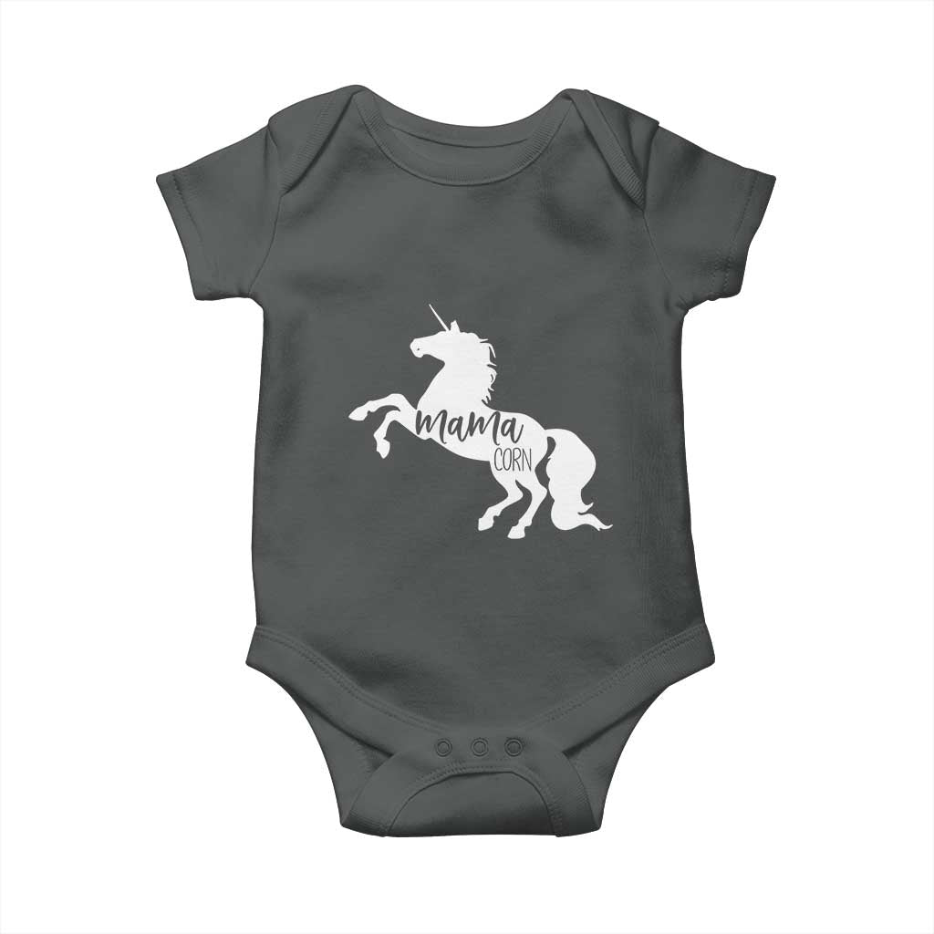 Funny Mama Unicorn Baby Onesie Mamacorn Mommy Mother's Day TS11 Dark Heather Print Your Wear