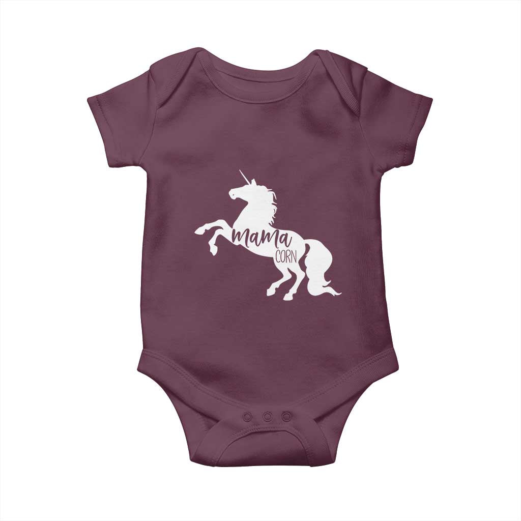 Funny Mama Unicorn Baby Onesie Mamacorn Mommy Mother's Day TS11 Maroon Print Your Wear