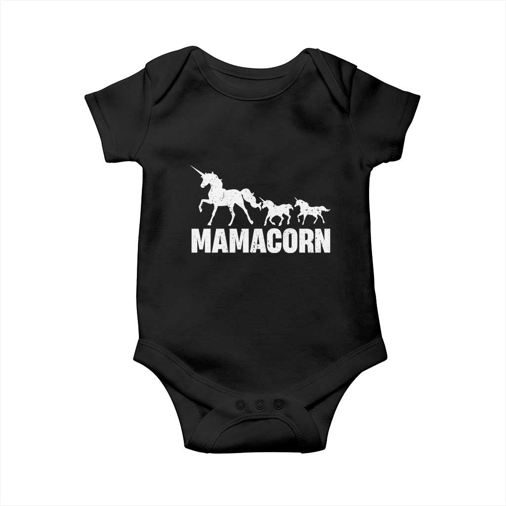 Funny Mama Unicorn Baby Onesie Mamacorn Mother's Day TS11 Black Print Your Wear