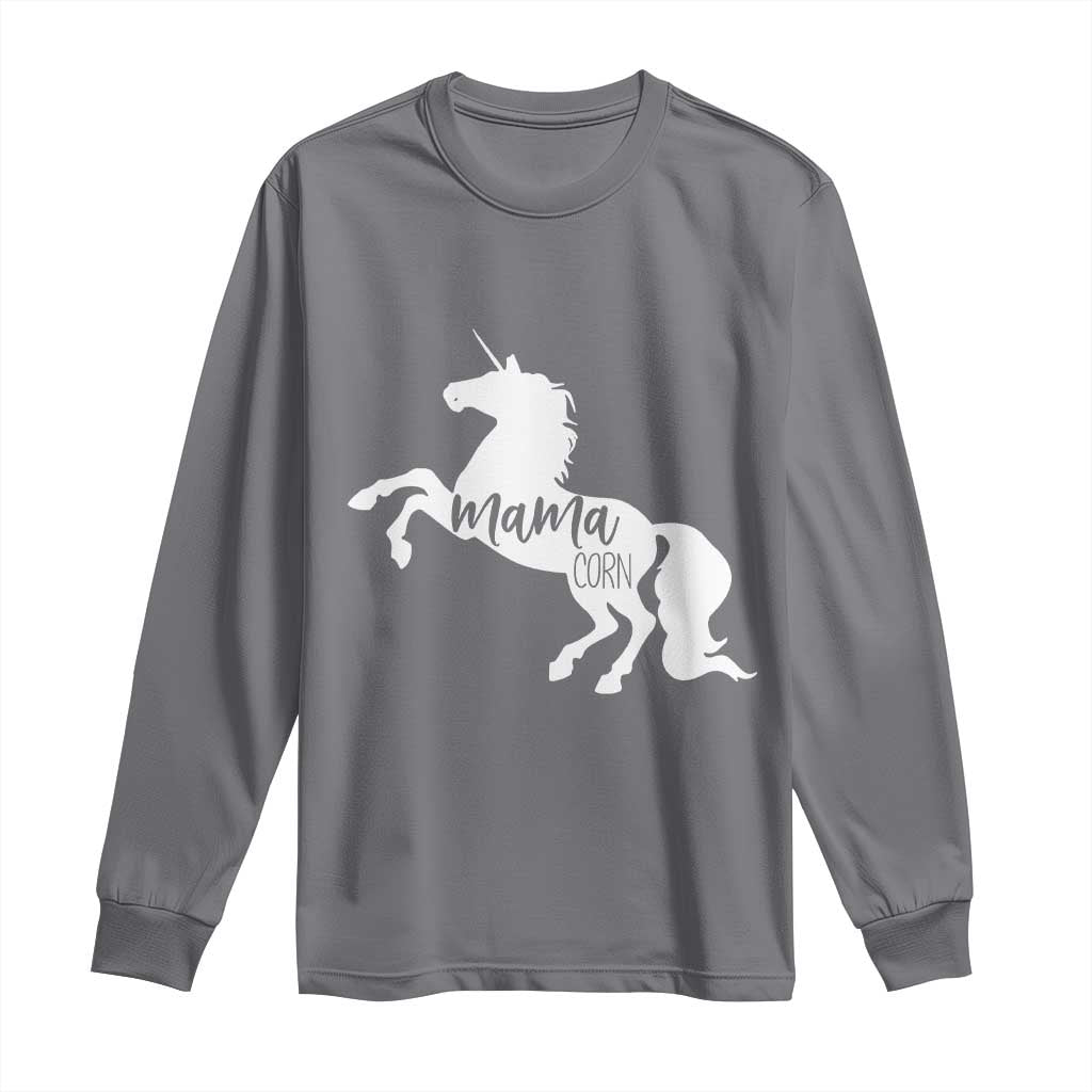 Funny Mama Unicorn Long Sleeve Shirt Mamacorn Mommy Mother's Day TS11 Charcoal Print Your Wear