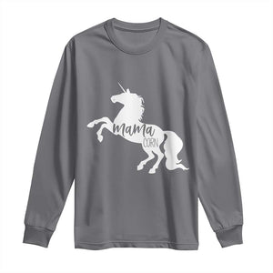 Funny Mama Unicorn Long Sleeve Shirt Mamacorn Mommy Mother's Day TS11 Charcoal Print Your Wear