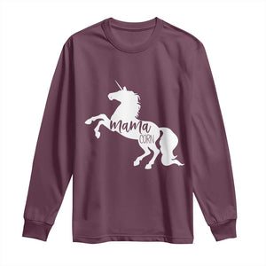 Funny Mama Unicorn Long Sleeve Shirt Mamacorn Mommy Mother's Day TS11 Maroon Print Your Wear