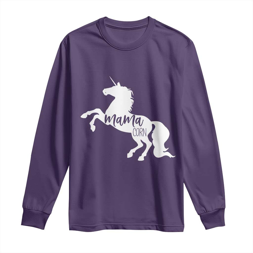Funny Mama Unicorn Long Sleeve Shirt Mamacorn Mommy Mother's Day TS11 Purple Print Your Wear