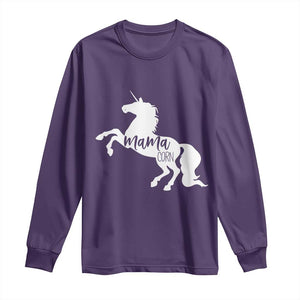 Funny Mama Unicorn Long Sleeve Shirt Mamacorn Mommy Mother's Day TS11 Purple Print Your Wear