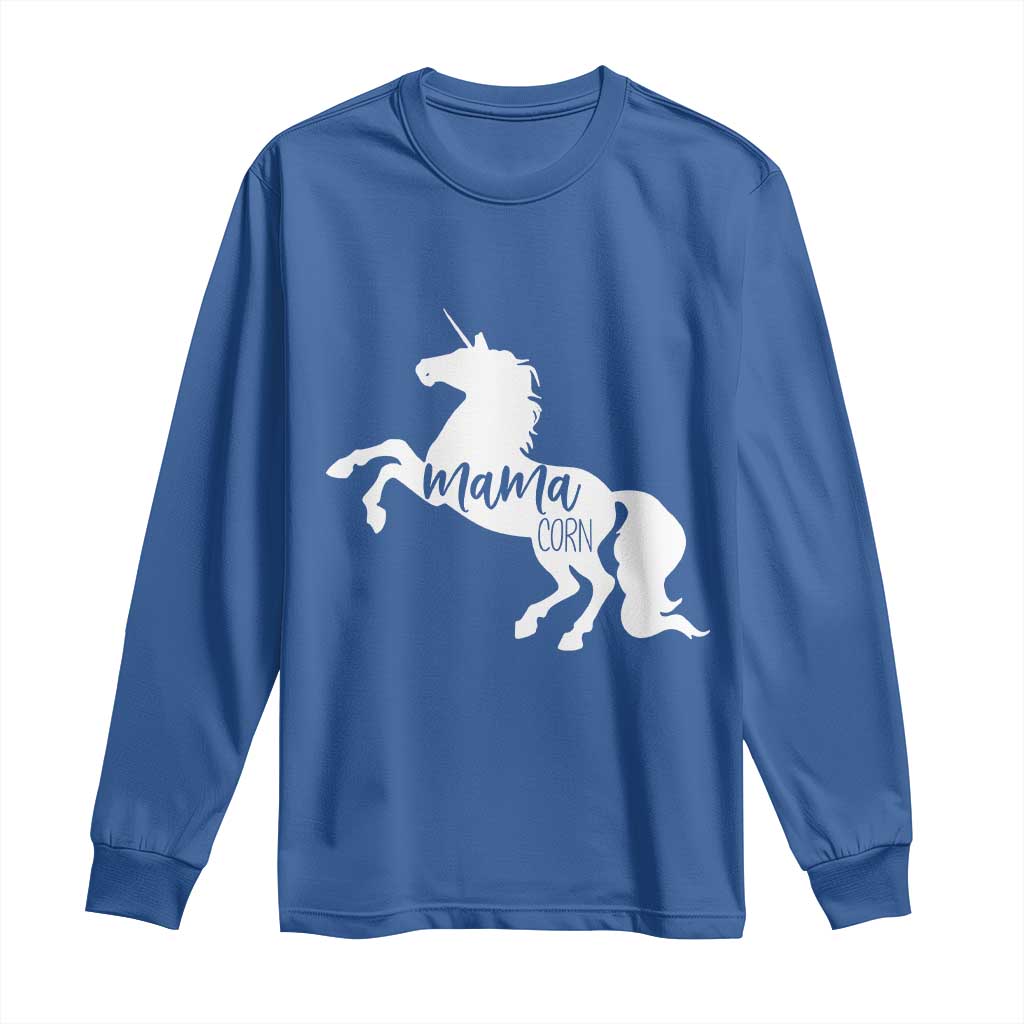 Funny Mama Unicorn Long Sleeve Shirt Mamacorn Mommy Mother's Day TS11 Royal Blue Print Your Wear