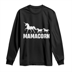 Funny Mama Unicorn Long Sleeve Shirt Mamacorn Mother's Day TS11 Black Print Your Wear