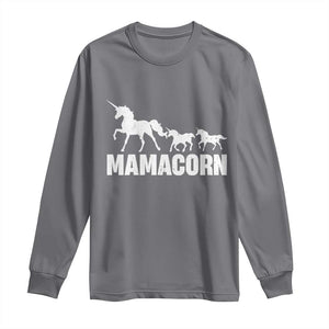 Funny Mama Unicorn Long Sleeve Shirt Mamacorn Mother's Day TS11 Charcoal Print Your Wear