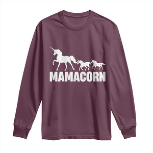 Funny Mama Unicorn Long Sleeve Shirt Mamacorn Mother's Day TS11 Maroon Print Your Wear