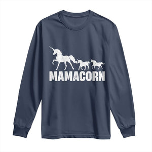Funny Mama Unicorn Long Sleeve Shirt Mamacorn Mother's Day TS11 Navy Print Your Wear