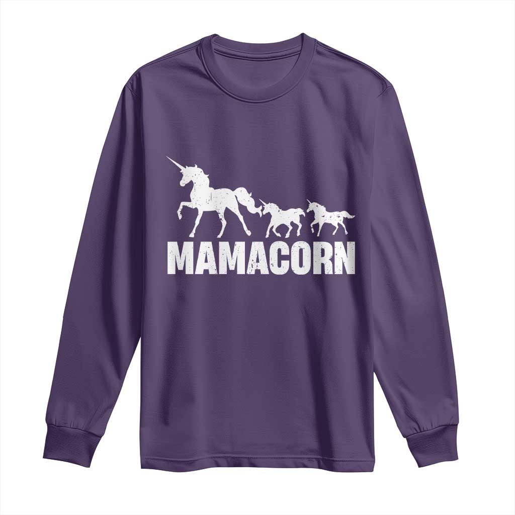 Funny Mama Unicorn Long Sleeve Shirt Mamacorn Mother's Day TS11 Purple Print Your Wear