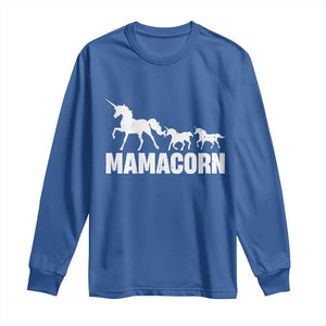 Funny Mama Unicorn Long Sleeve Shirt Mamacorn Mother's Day TS11 Royal Blue Print Your Wear