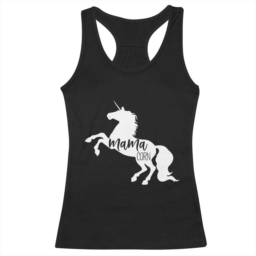 Funny Mama Unicorn Racerback Tank Top Mamacorn Mommy Mother's Day TS11 Black Print Your Wear