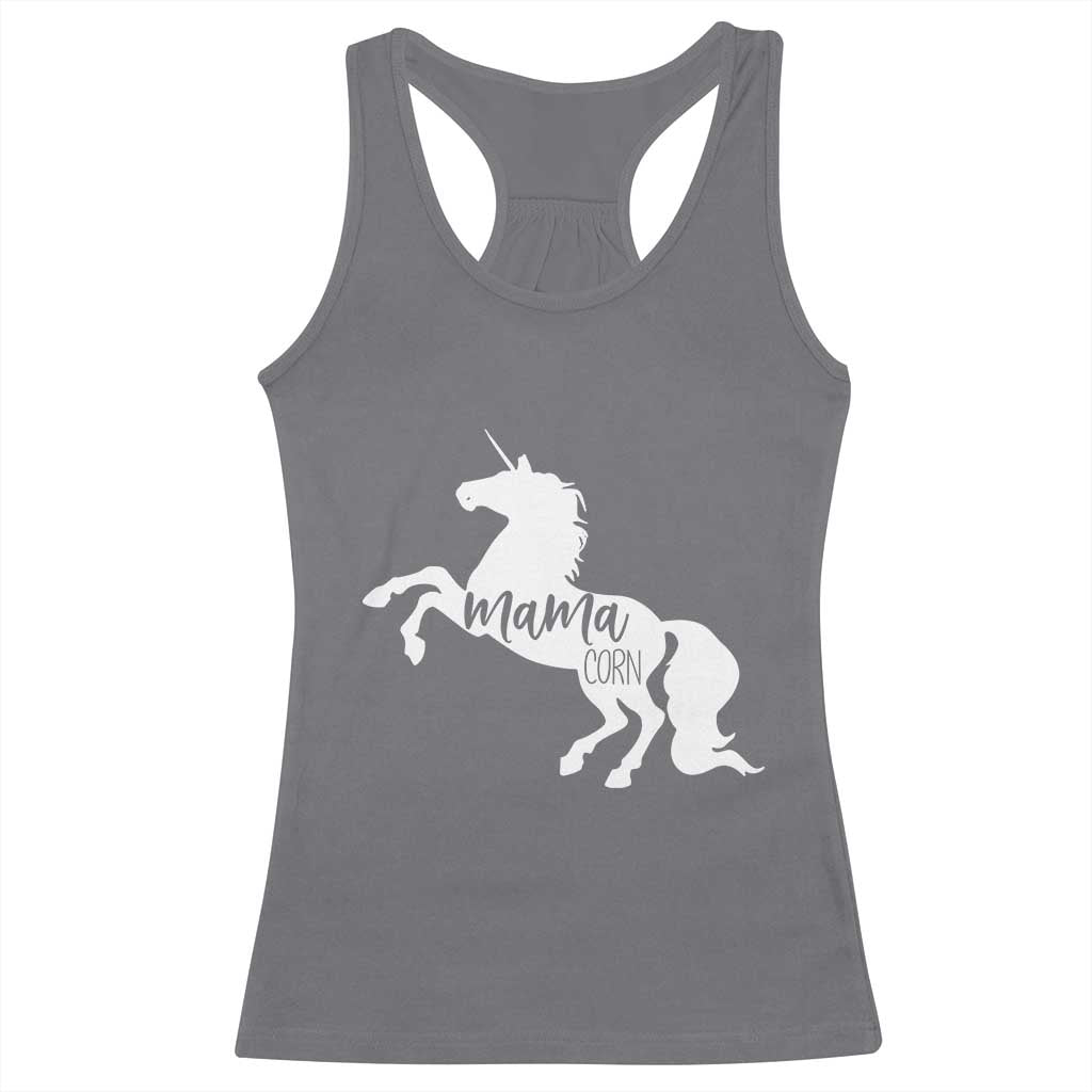 Funny Mama Unicorn Racerback Tank Top Mamacorn Mommy Mother's Day TS11 Charcoal Print Your Wear