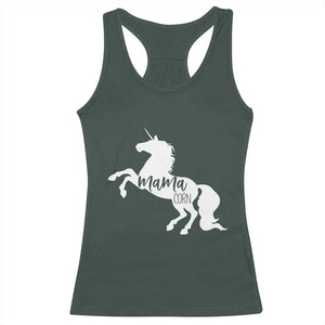 Funny Mama Unicorn Racerback Tank Top Mamacorn Mommy Mother's Day TS11 Dark Forest Green Print Your Wear