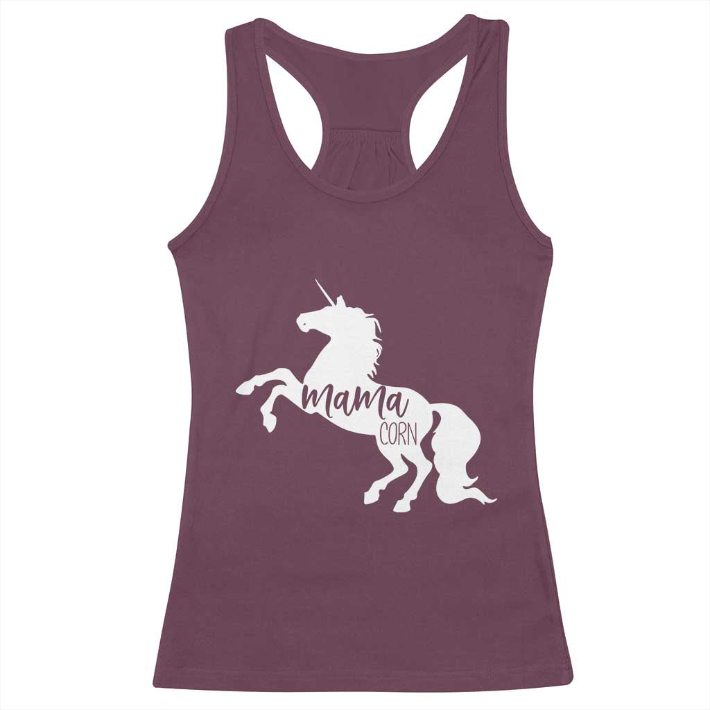 Funny Mama Unicorn Racerback Tank Top Mamacorn Mommy Mother's Day TS11 Maroon Print Your Wear