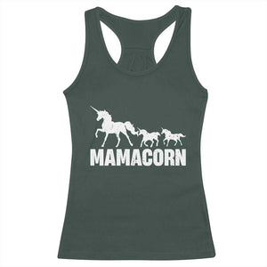 Funny Mama Unicorn Racerback Tank Top Mamacorn Mother's Day TS11 Dark Forest Green Print Your Wear