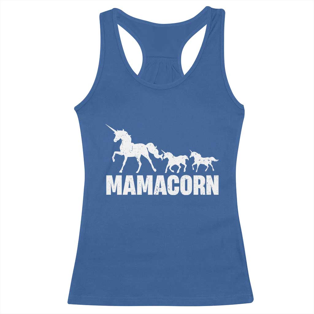 Funny Mama Unicorn Racerback Tank Top Mamacorn Mother's Day TS11 Royal Blue Print Your Wear