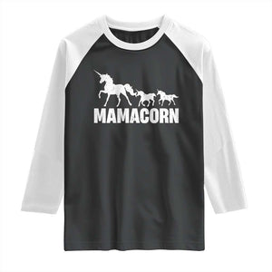 Funny Mama Unicorn Raglan Shirt Mamacorn Mother's Day TS11 Black White Print Your Wear