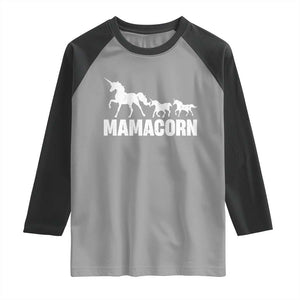 Funny Mama Unicorn Raglan Shirt Mamacorn Mother's Day TS11 Sport Gray Black Print Your Wear