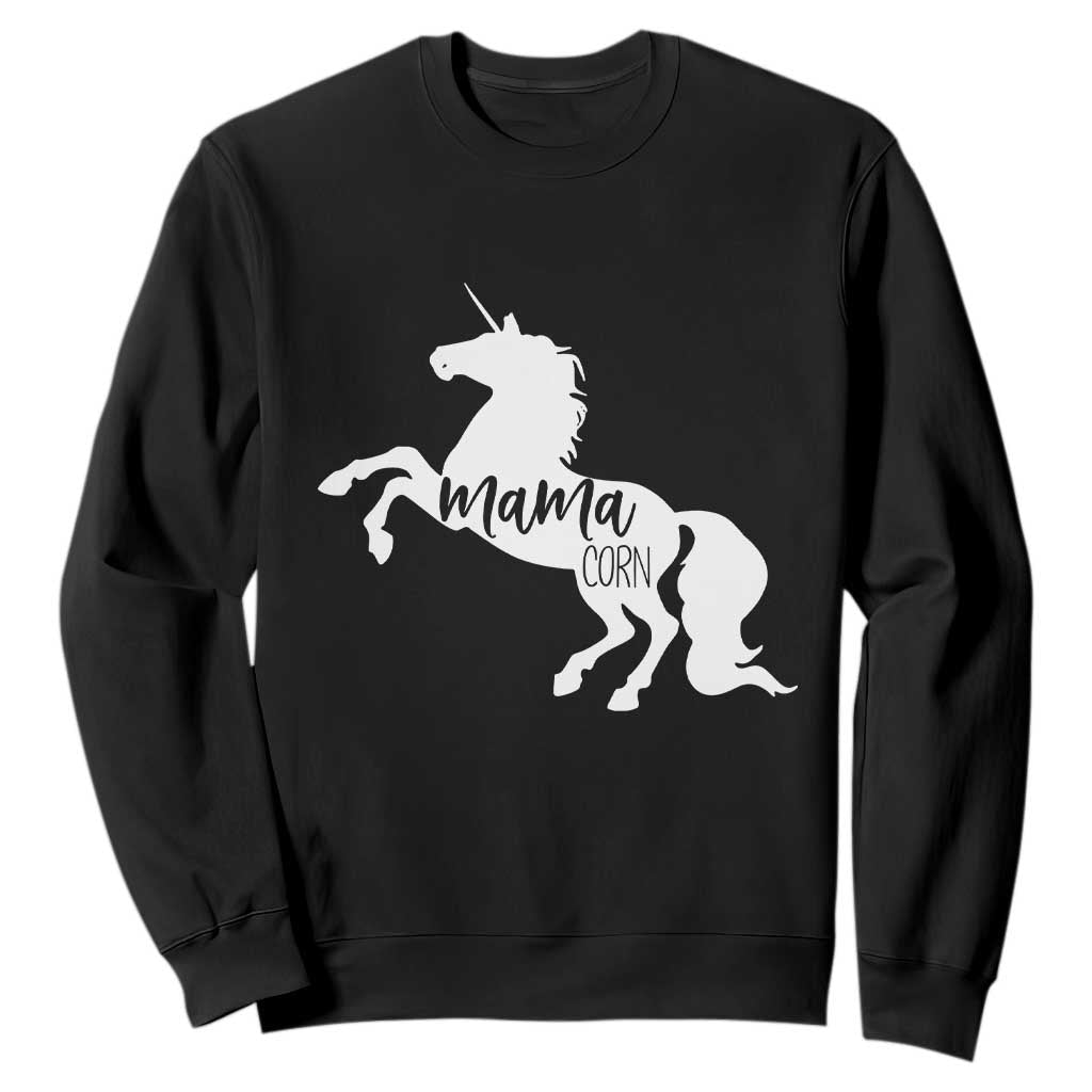 Funny Mama Unicorn Sweatshirt Mamacorn Mommy Mother's Day TS11 Black Print Your Wear