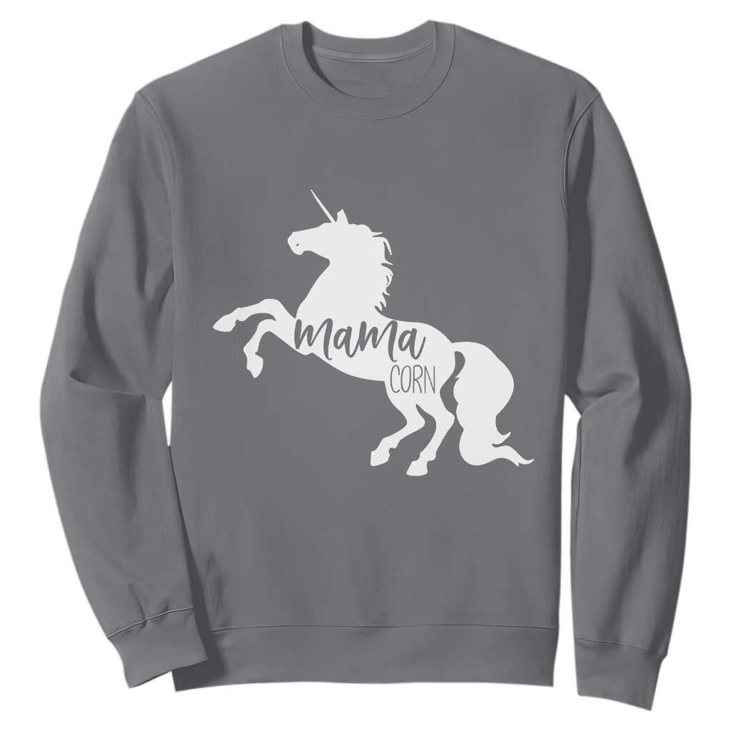Funny Mama Unicorn Sweatshirt Mamacorn Mommy Mother's Day TS11 Charcoal Print Your Wear
