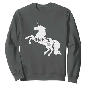 Funny Mama Unicorn Sweatshirt Mamacorn Mommy Mother's Day TS11 Dark Heather Print Your Wear