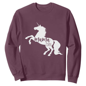 Funny Mama Unicorn Sweatshirt Mamacorn Mommy Mother's Day TS11 Maroon Print Your Wear