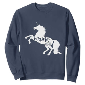 Funny Mama Unicorn Sweatshirt Mamacorn Mommy Mother's Day TS11 Navy Print Your Wear